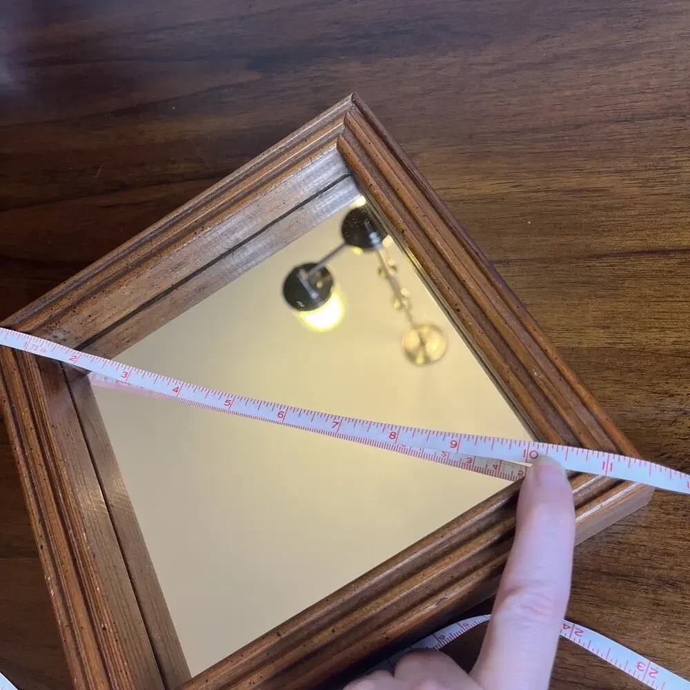 Small Wooden Framed Mirror - 8” Square Or 11.5” Diamond MCM Unassuming Cabin